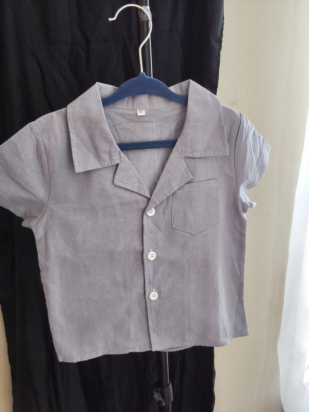 Boys' Lavender Short-Sleeve Button-Up Shirt - Lightweight Casual Top